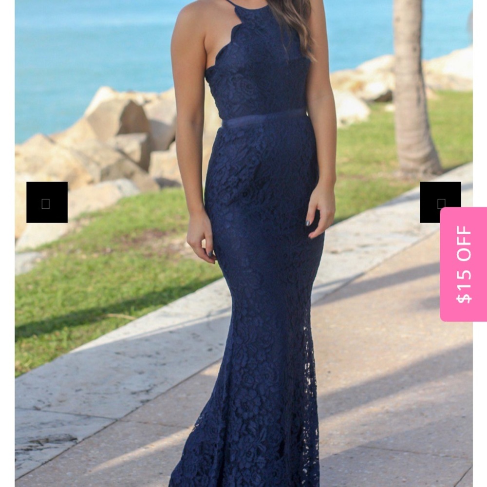 Navy blue lace dress